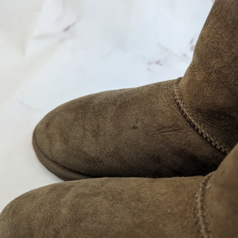 Emu Australia Boot Womens 8 Chestnut Short Ankle Bootie Shearling Stinger Mini